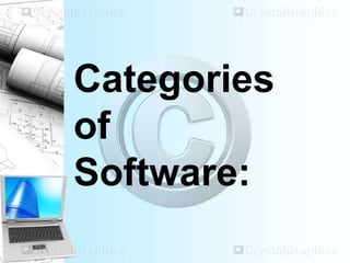 Categories
of
Software:
 