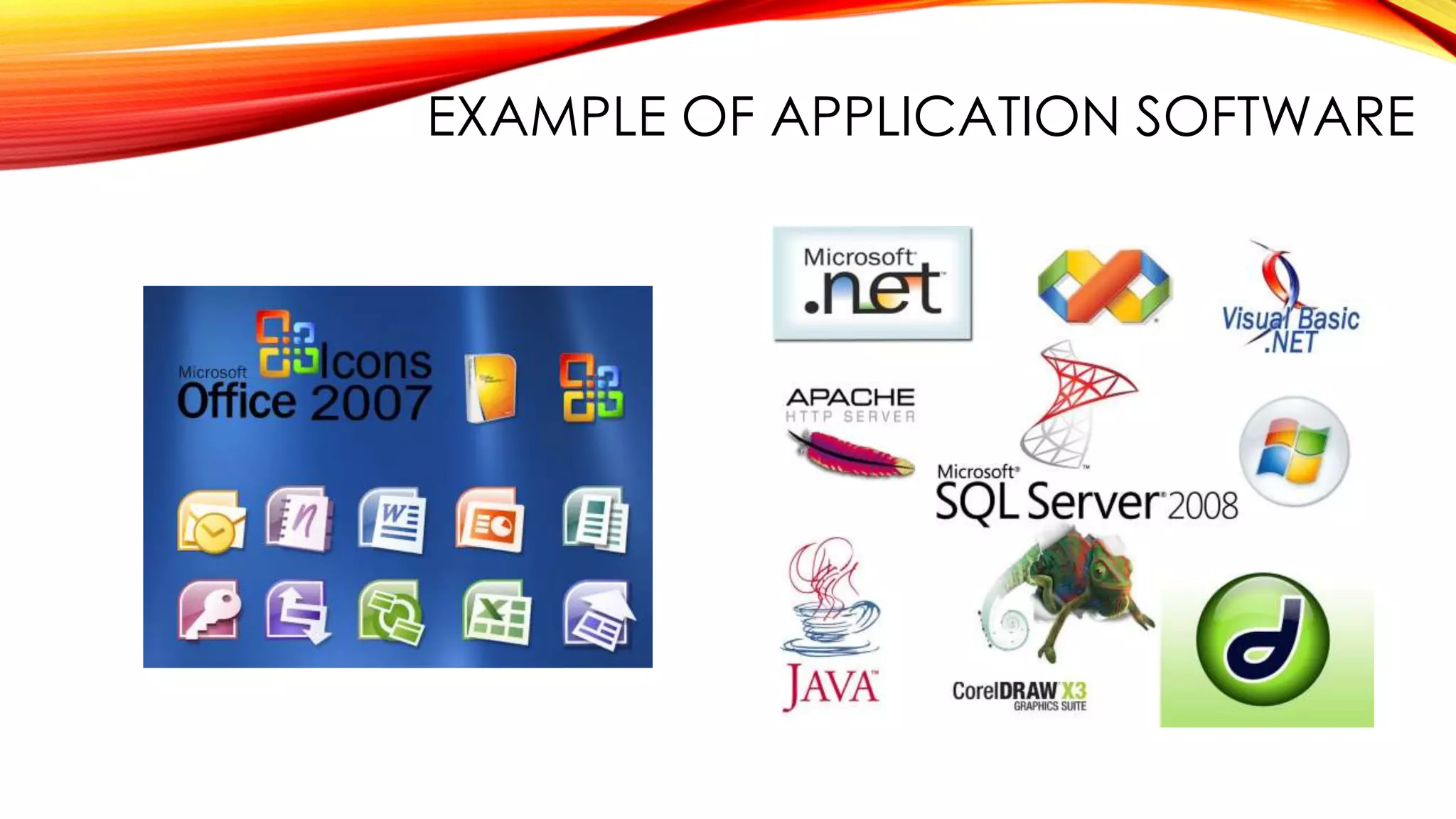 EXAMPLE OF APPLICATION SOFTWARE