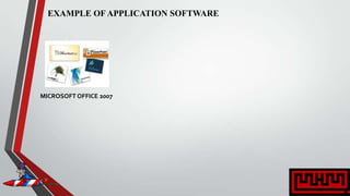 EXAMPLE OF APPLICATION SOFTWARE
MICROSOFT OFFICE 2007
 