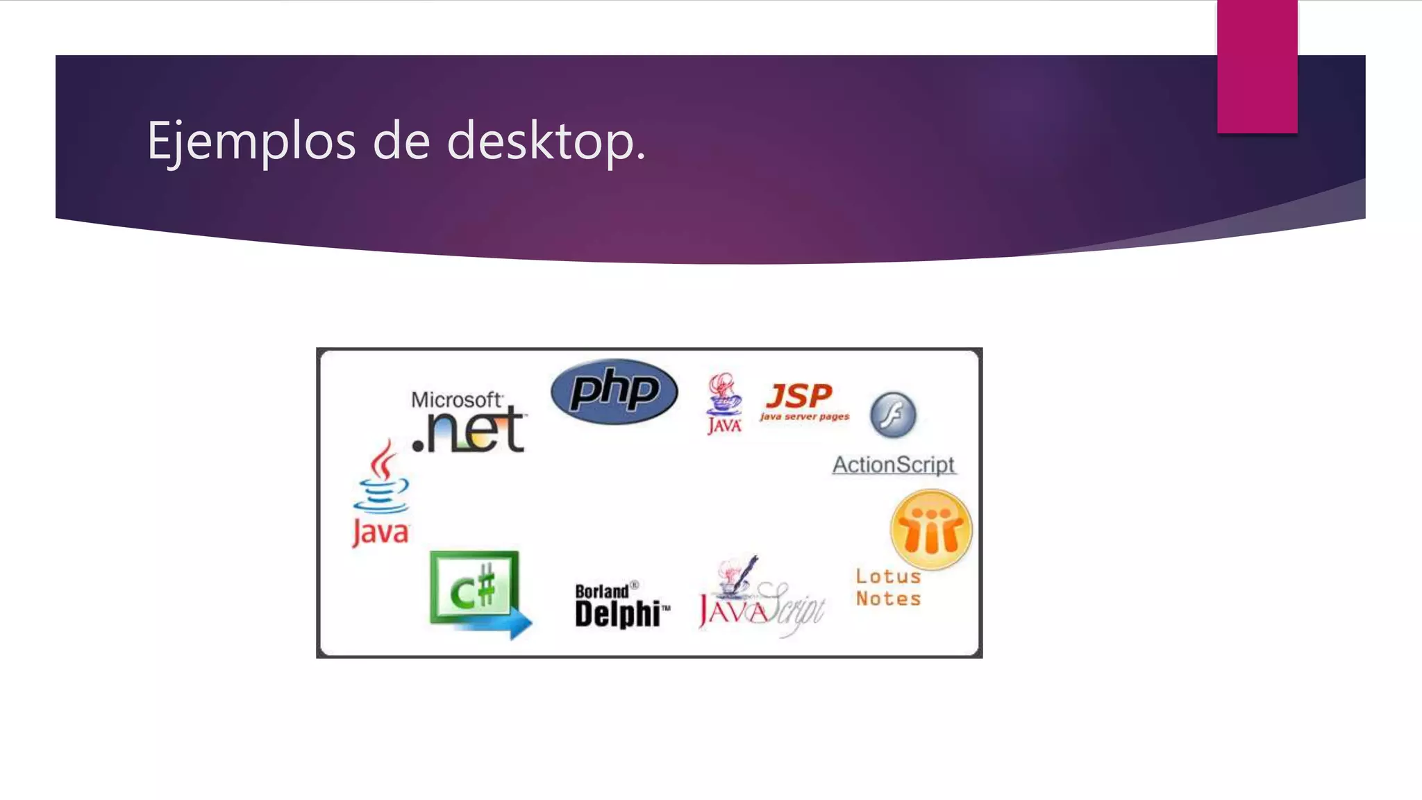 Ejemplos de desktop.
 