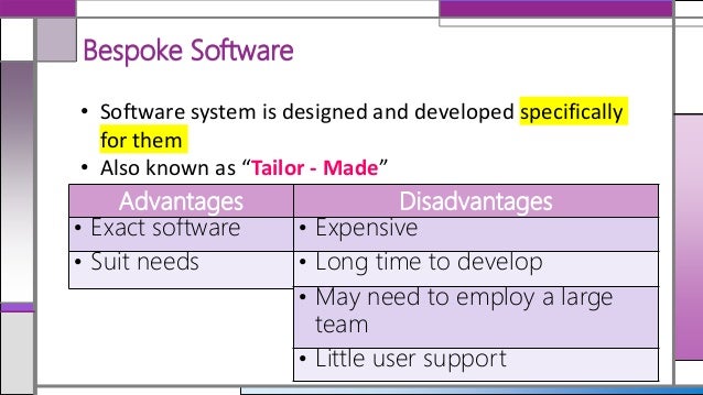 Advantages and disadvantages of special purpose software - xmmoz