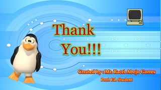 Created by : Mr. Racel Abejo Gorres
Prof. Ed. Student
 