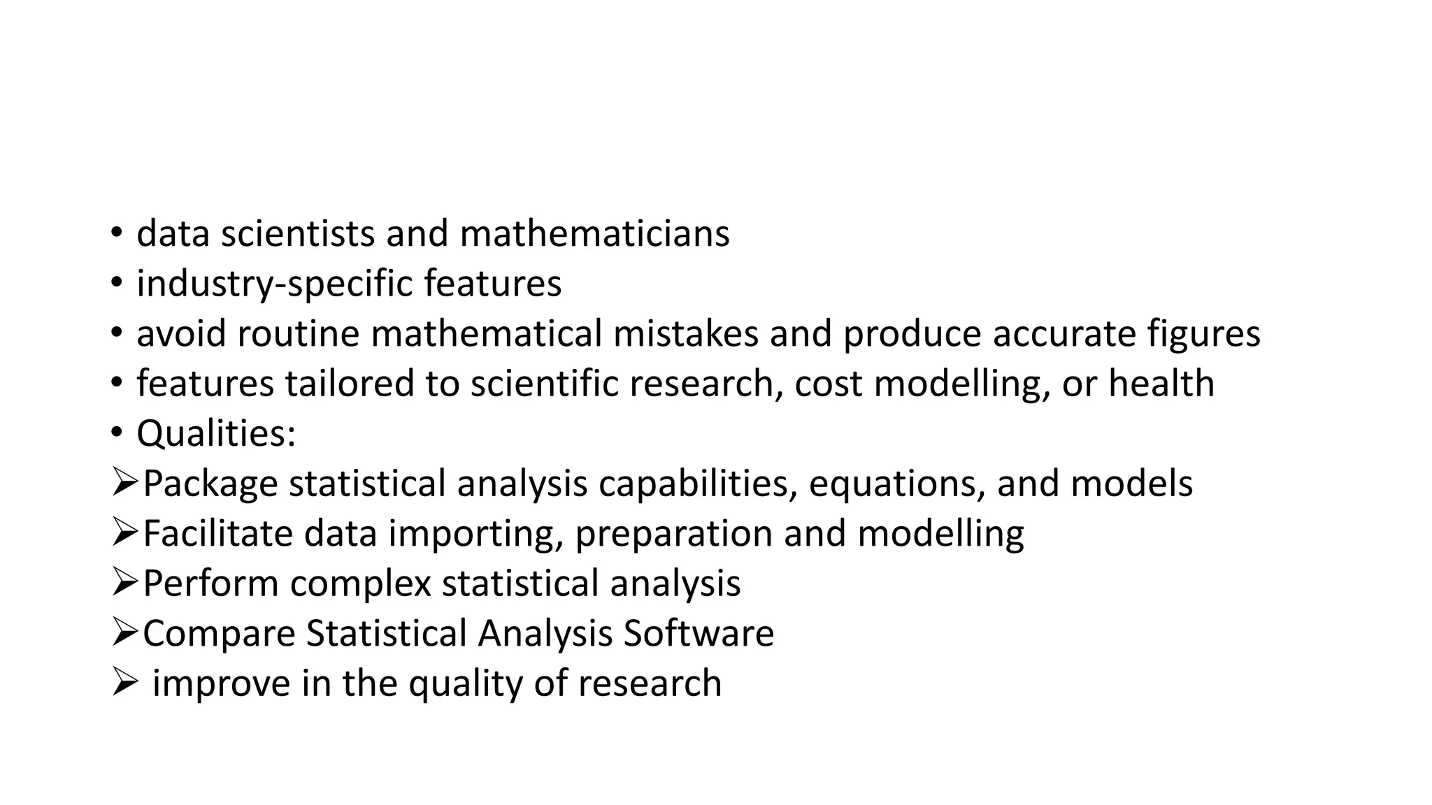 Statistical software packages ,their layout & applications | PPTX