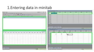 1.Entering data in minitab
 