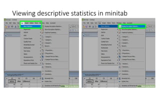 Viewing descriptive statistics in minitab
 