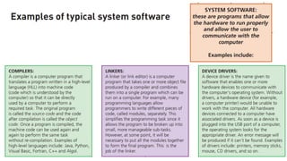 IGCSE Computer Science Lesson Notes on Software | PPTX