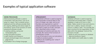 IGCSE Computer Science Lesson Notes on Software | PPTX