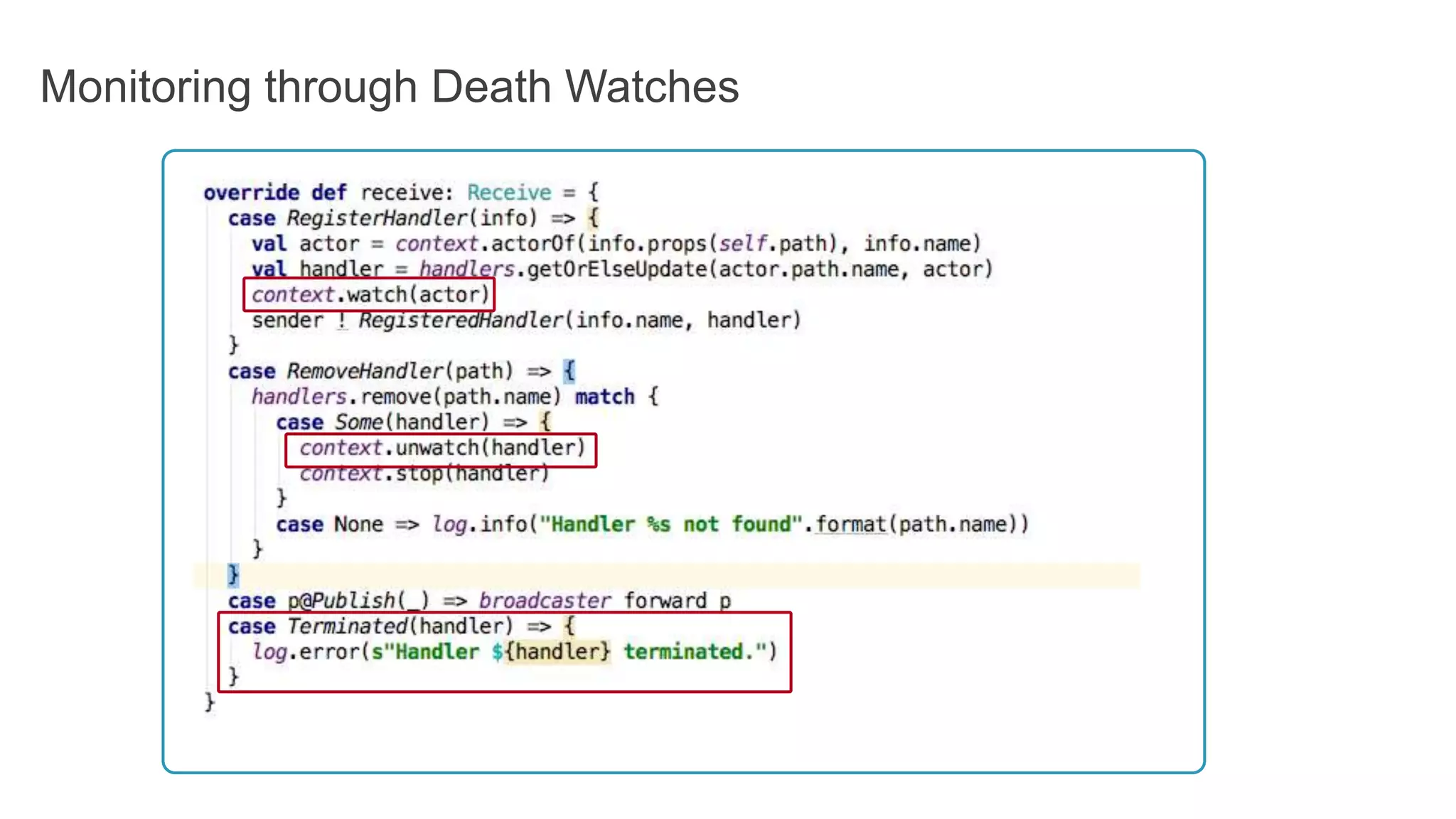 Let it Crash Components where full restarts are always ok Transient failures are hard to find Simplified failure model 