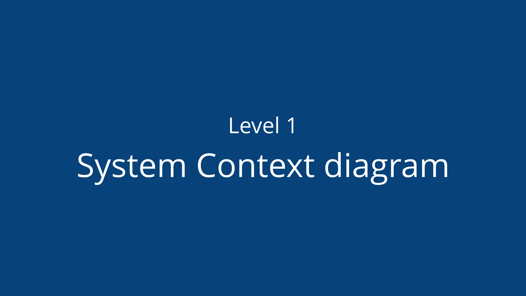 Level 1
System Context diagram
 