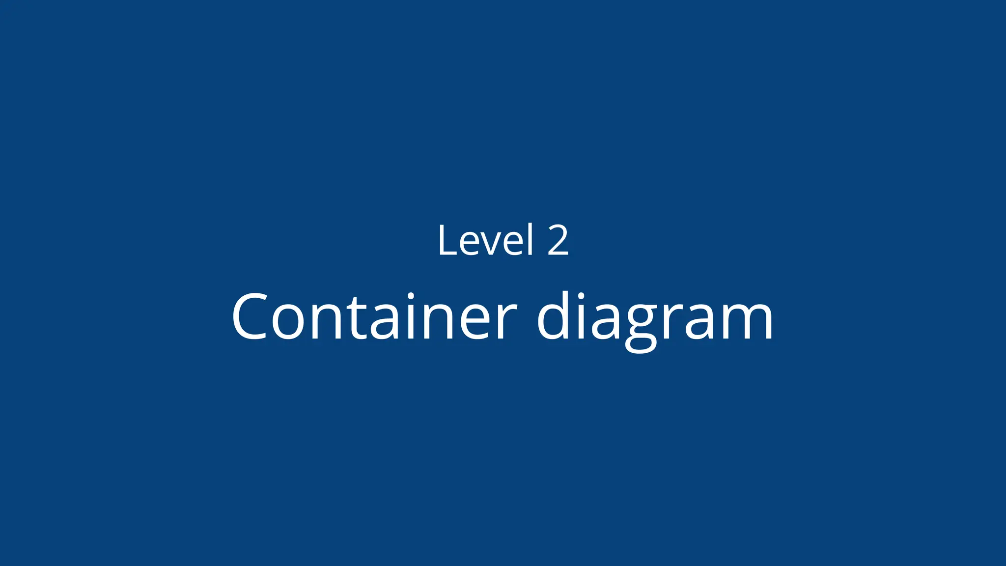 Level 2
Container diagram
 