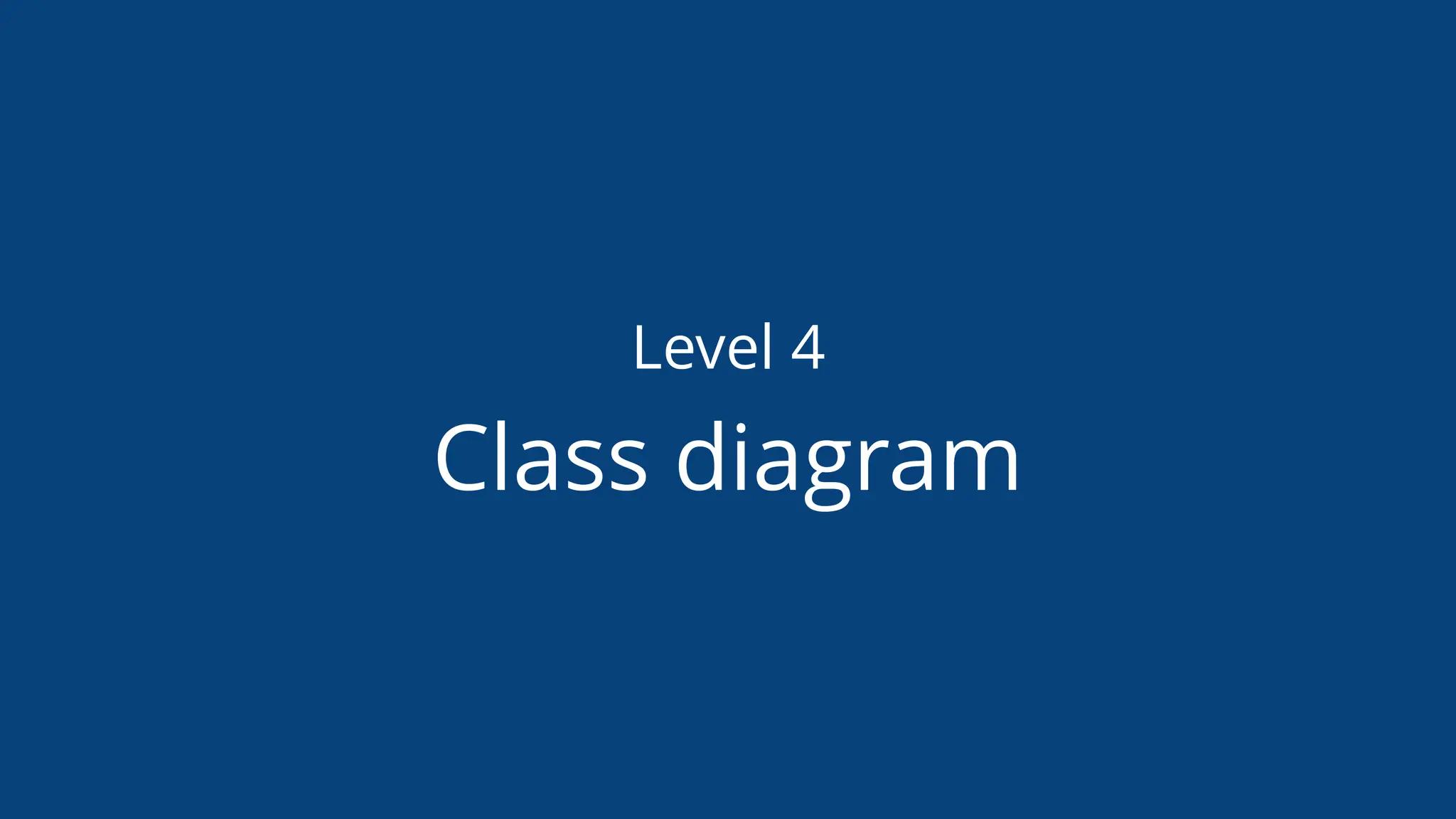 Level 4
Class diagram
 