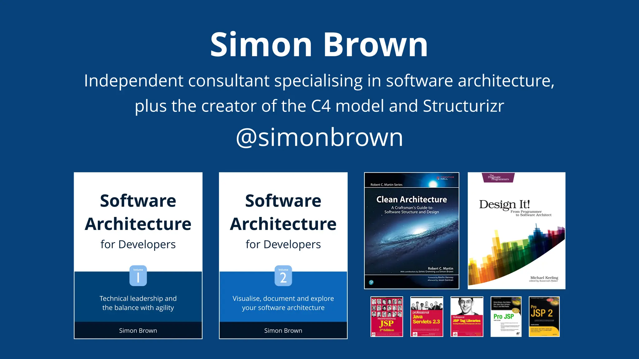 Simon Brown
Independent consultant specialising in software architecture,
plus the creator of the C4 model and Structurizr
@simonbrown
 