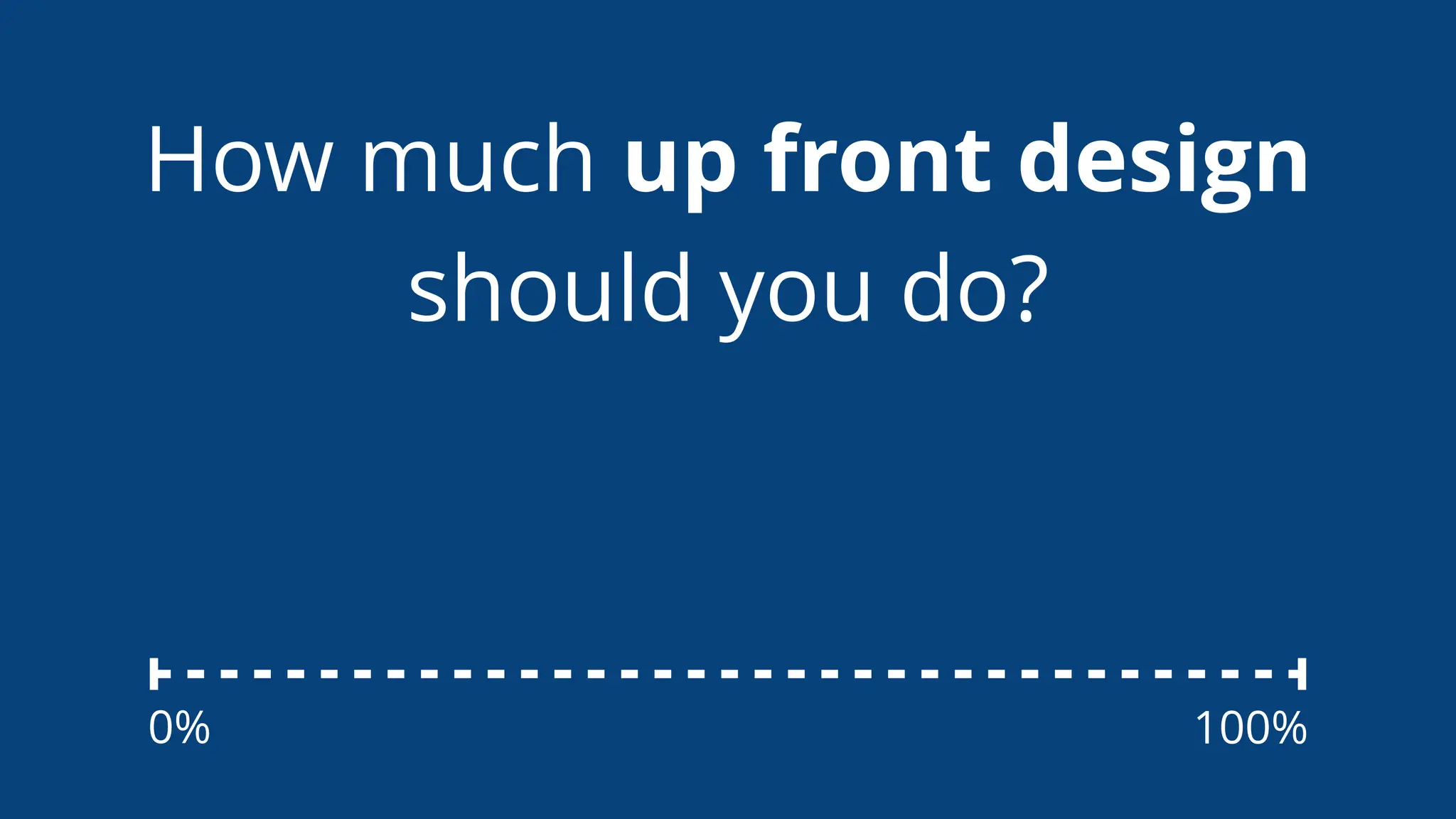 How much up front design
should you do?
0% 100%
 