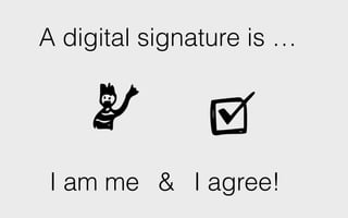 A digital signature is …
I am me I agree!&
 