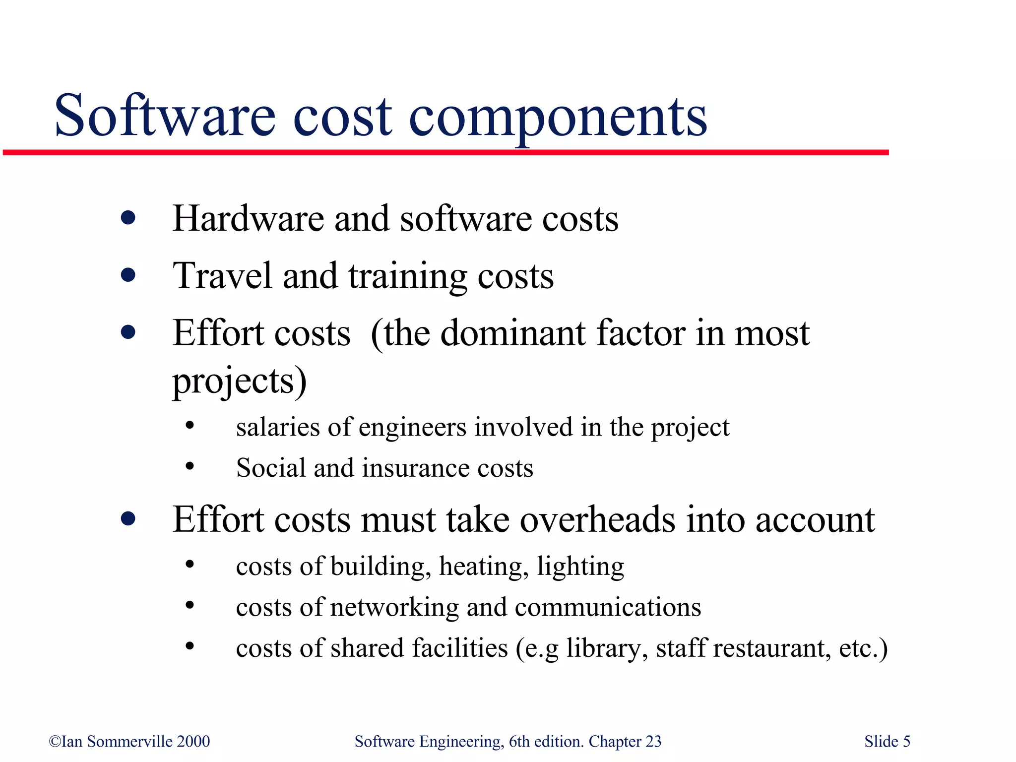 Software Cost Estimation in Software Engineering SE23 | PPT