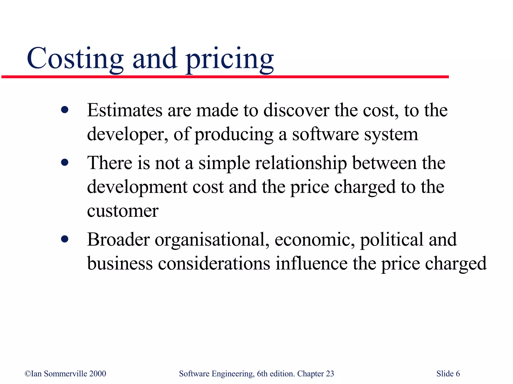 Software Cost Estimation in Software Engineering SE23 | PPT