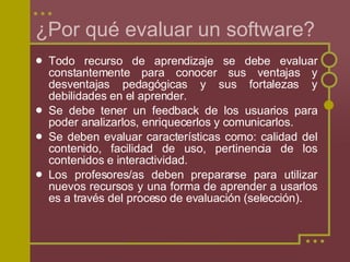 Software Educativo Y Evaluacion de software educativo