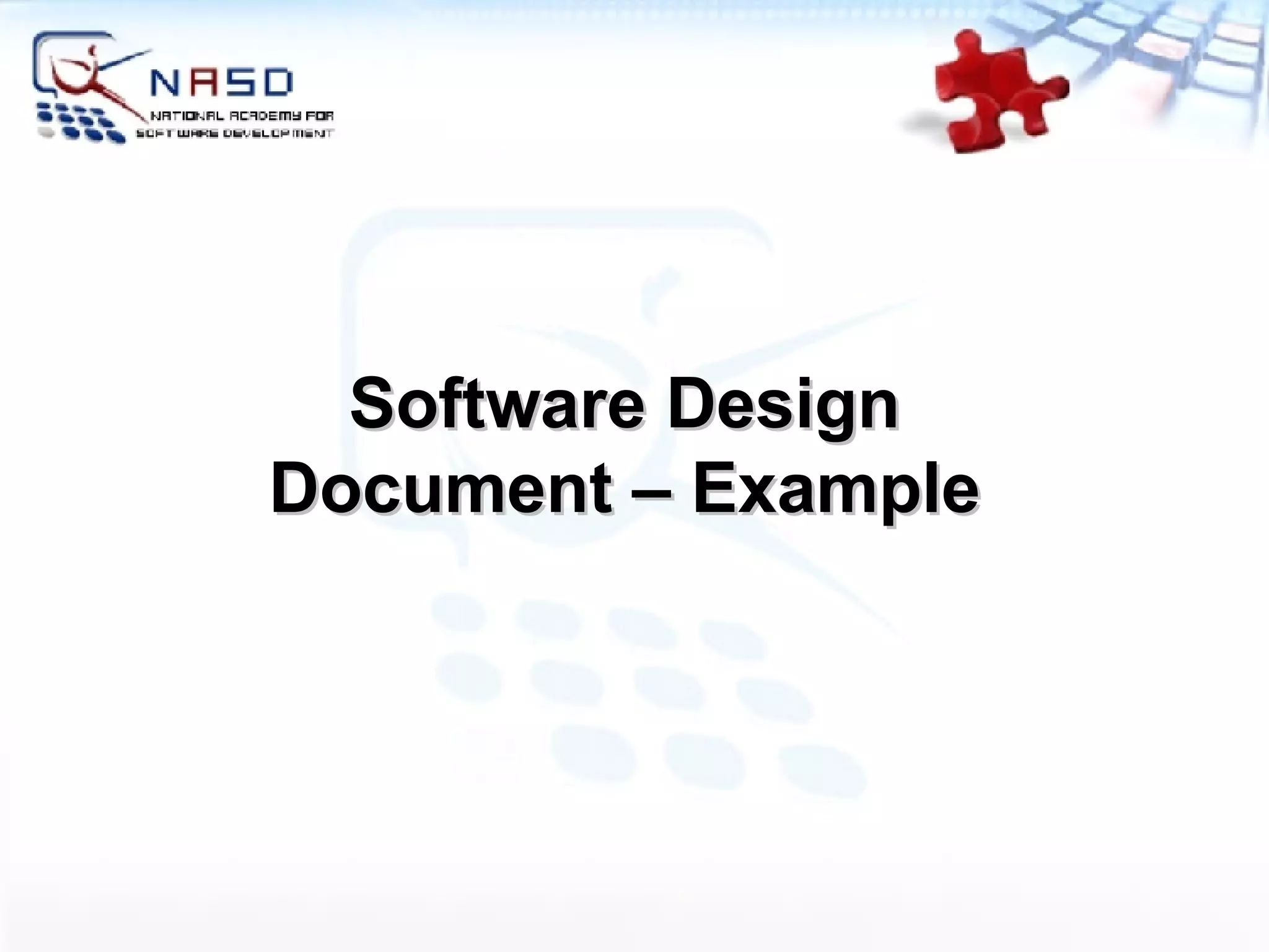 Software Design Document – Example 
