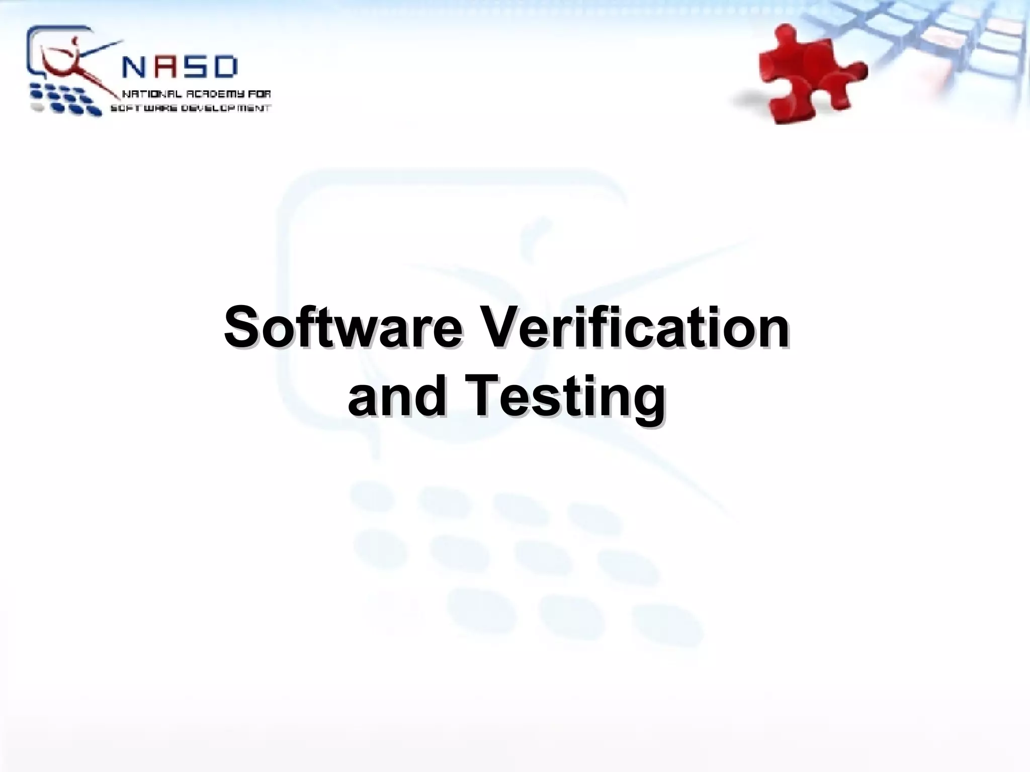 Software Verification and Testing 