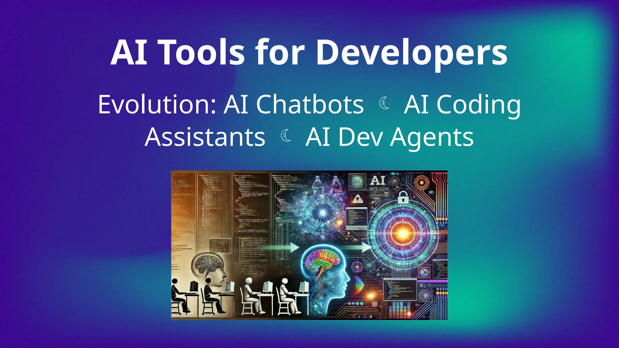 Evolution: AI Chatbots  AI Coding
Assistants  AI Dev Agents
AI Tools for Developers
 