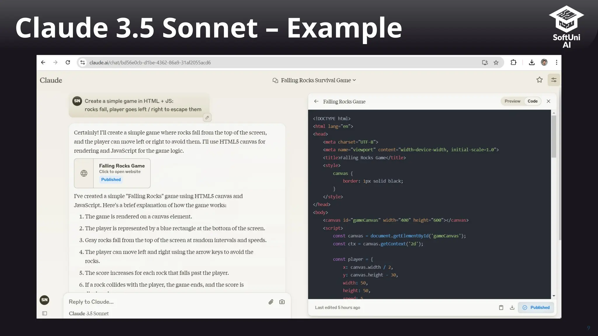 Claude 3.5 Sonnet – Example
9
 
