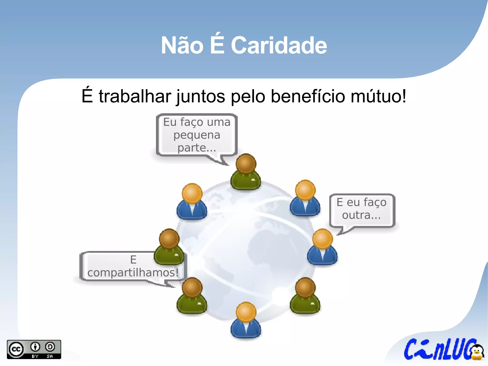 Não É Caridade É trabalhar juntos pelo benefício mútuo! E eu faço outra... Eu faço uma pequena parte... E compartilhamos! 