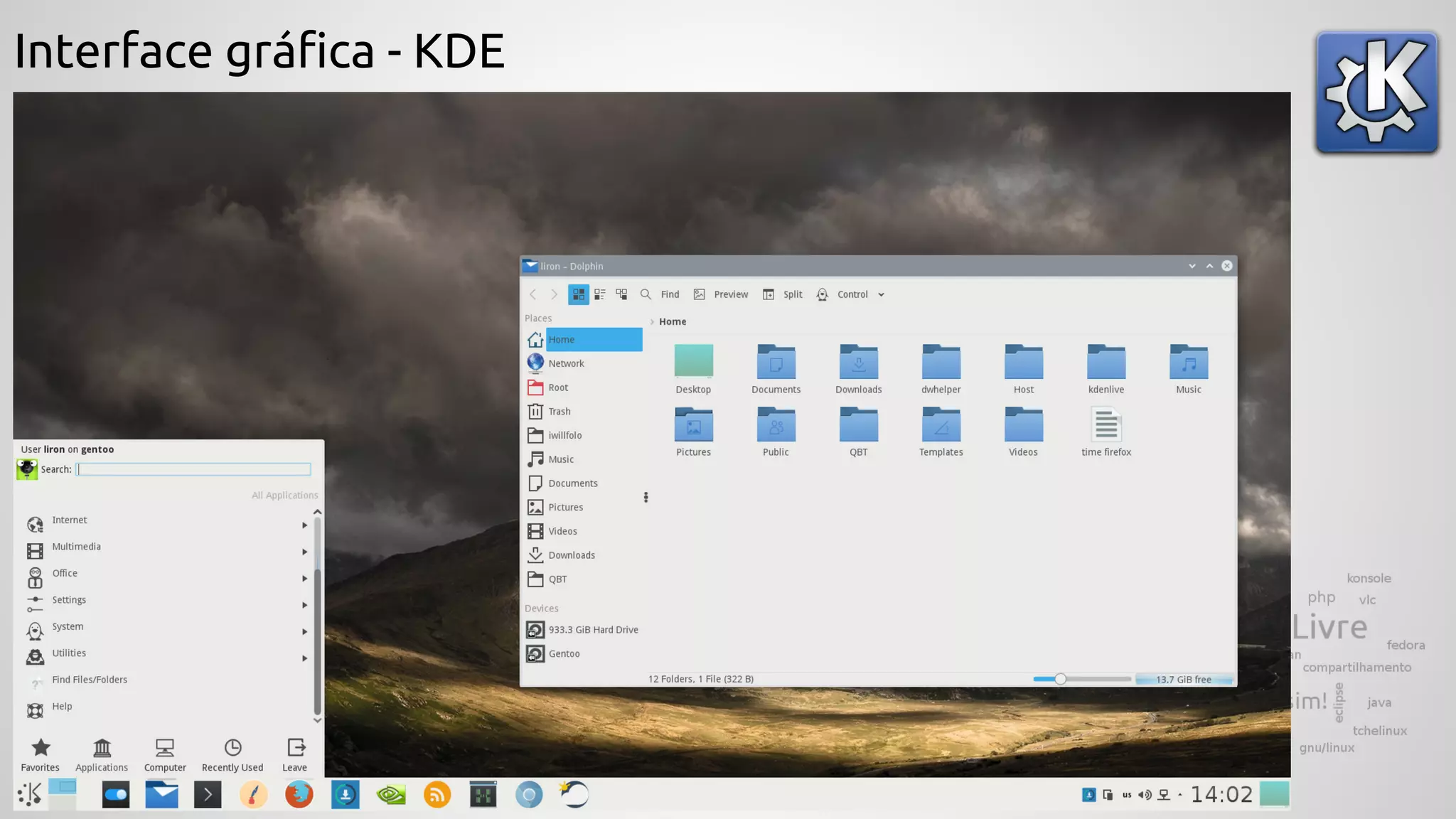 Interface gráfica - KDE
 