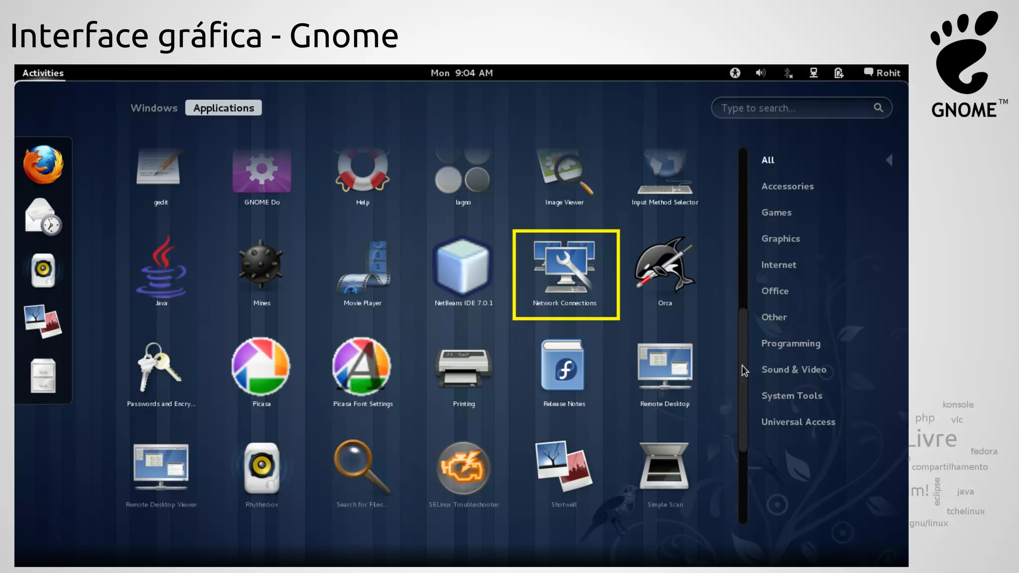Interface gráfica - Gnome
 