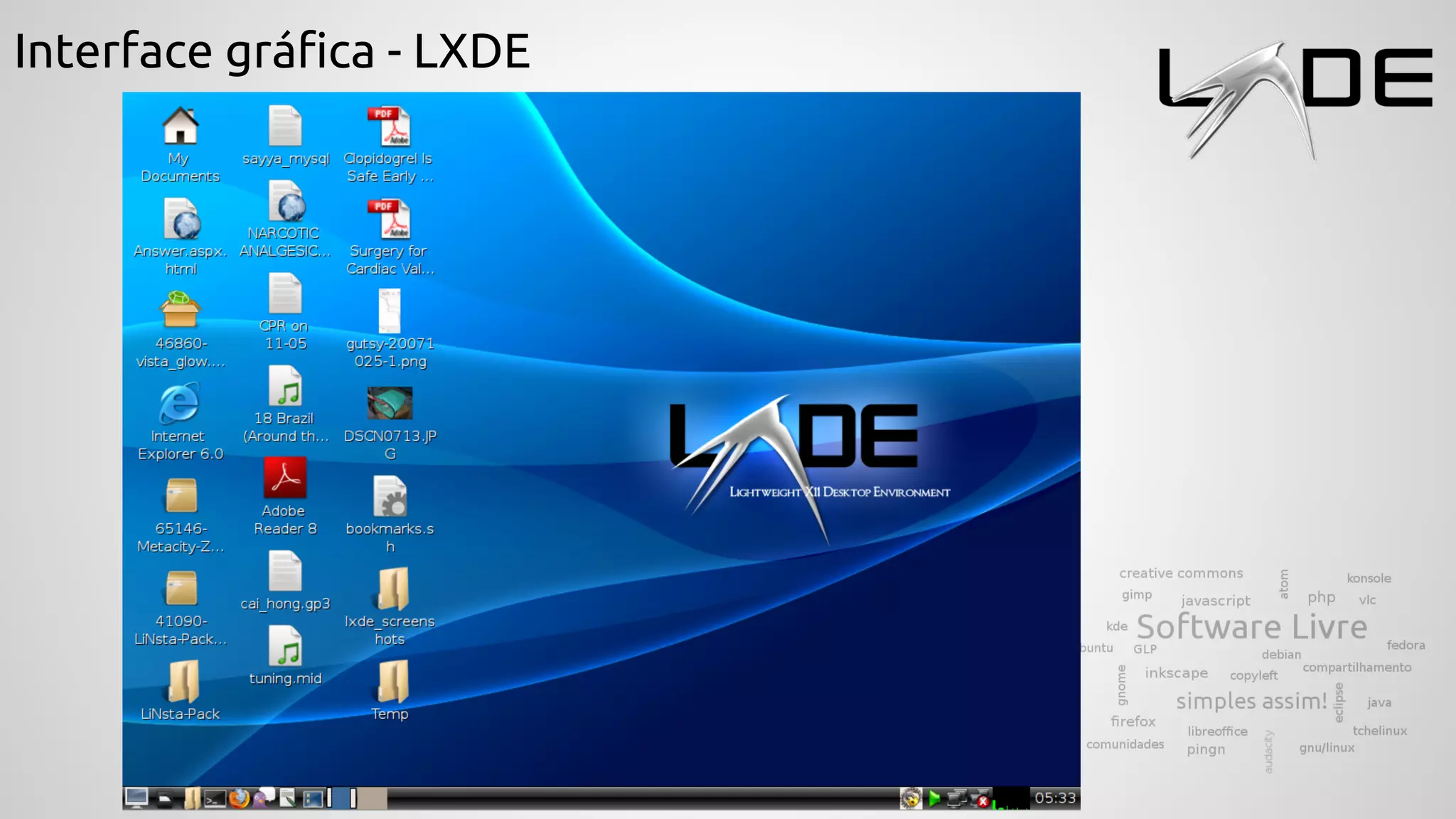 Interface gráfica - LXDE
 