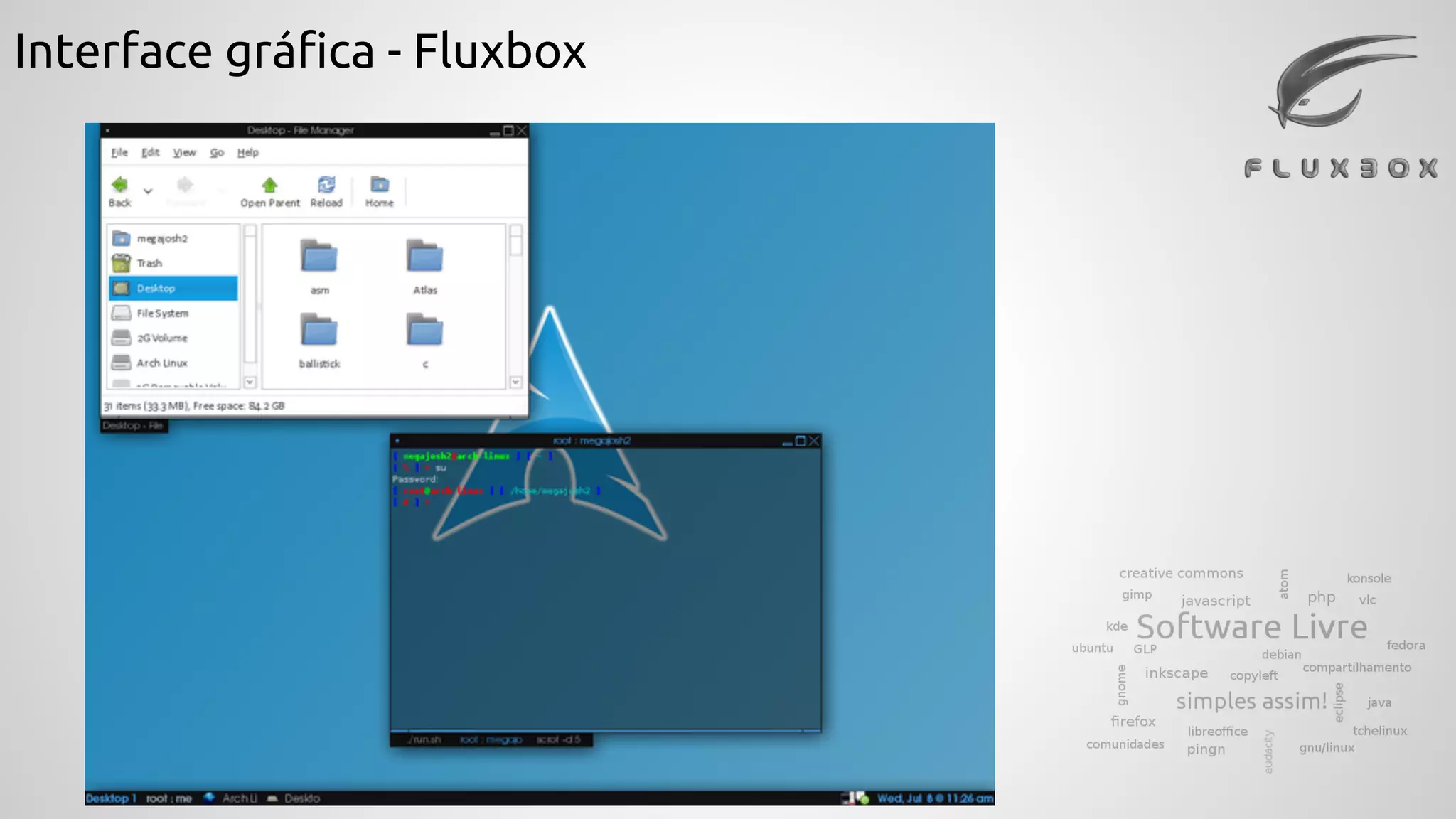 Interface gráfica - Fluxbox
 
