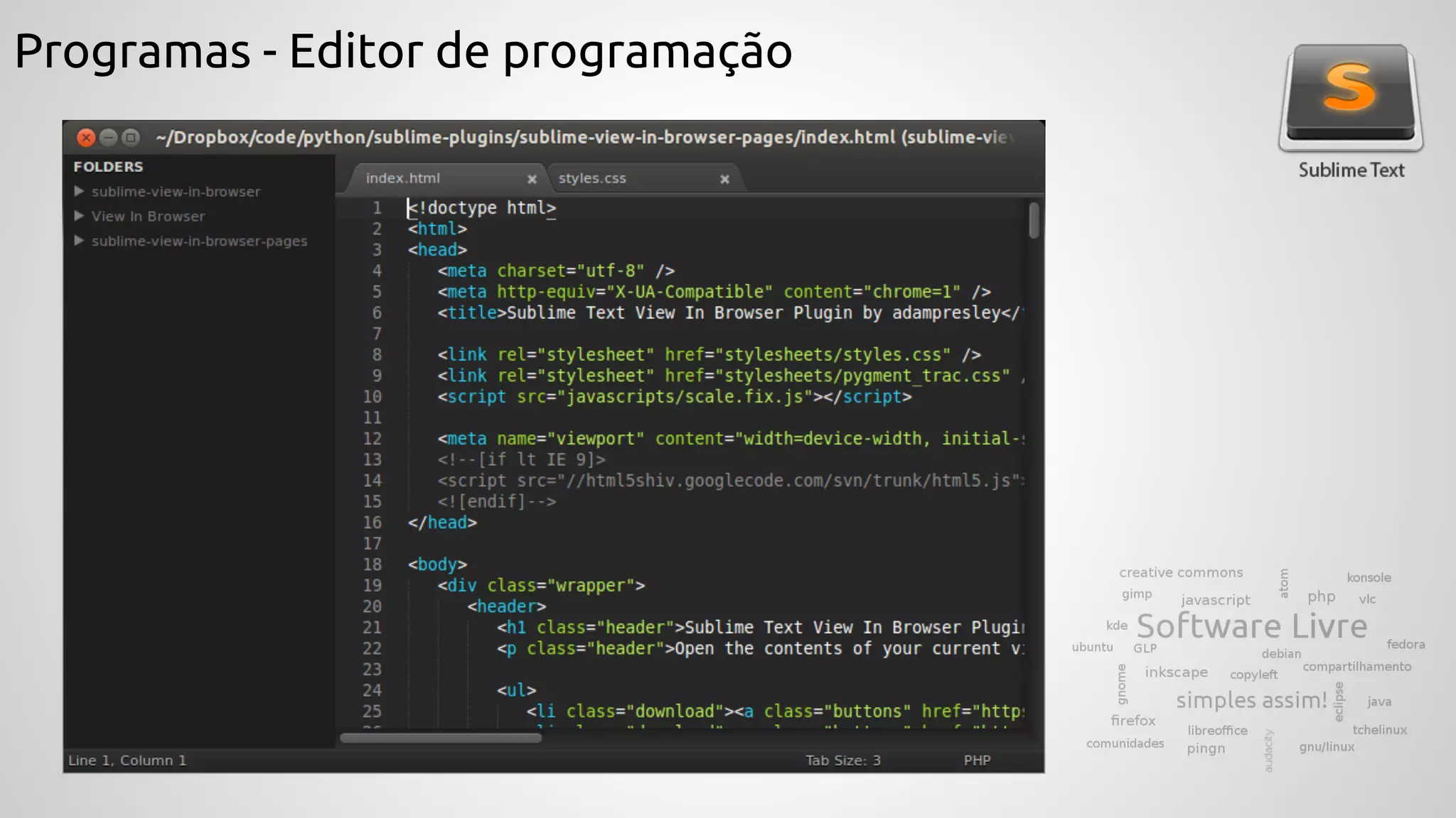 Programas - Editor de programação
 