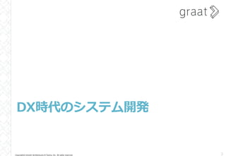 Copyright© Growth Architectures & Teams, Inc. All rights reserved.
DX時代のシステム開発
3
 