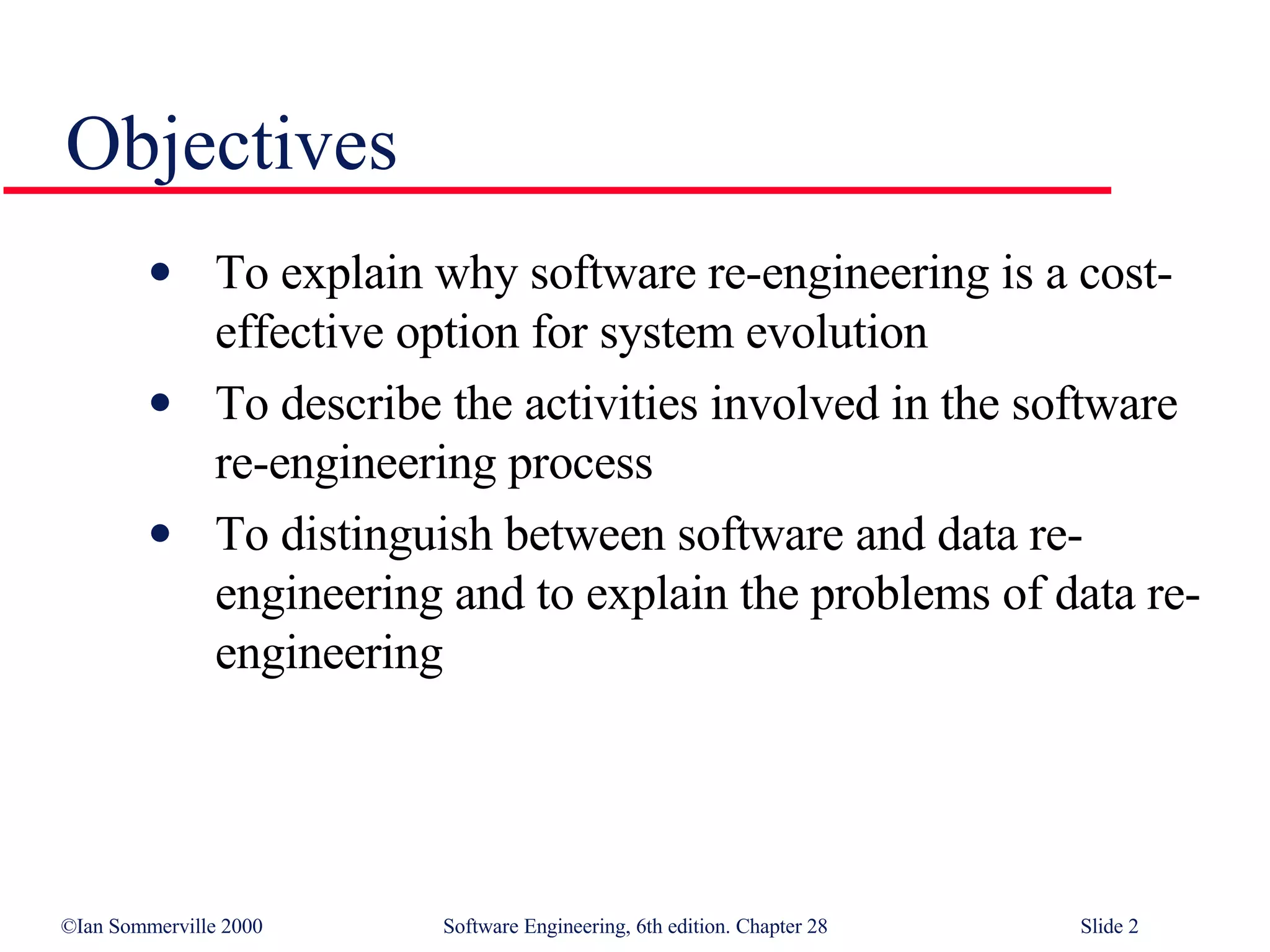 Software Re-Engineering in Software Engineering SE28 | PPT ...
