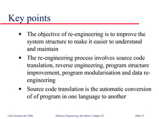 Software Re-Engineering in Software Engineering SE28 | PPT