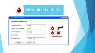 New blood details:
 