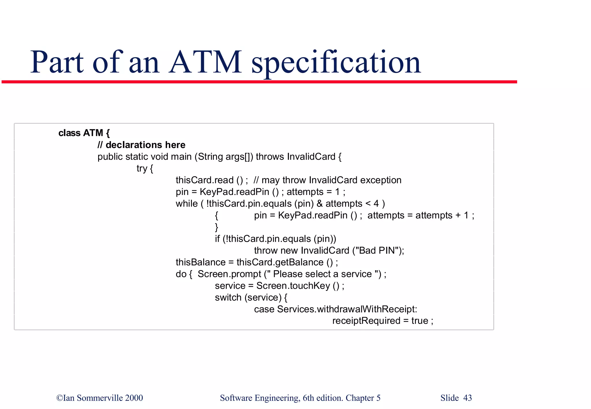 Part of an ATM specification 