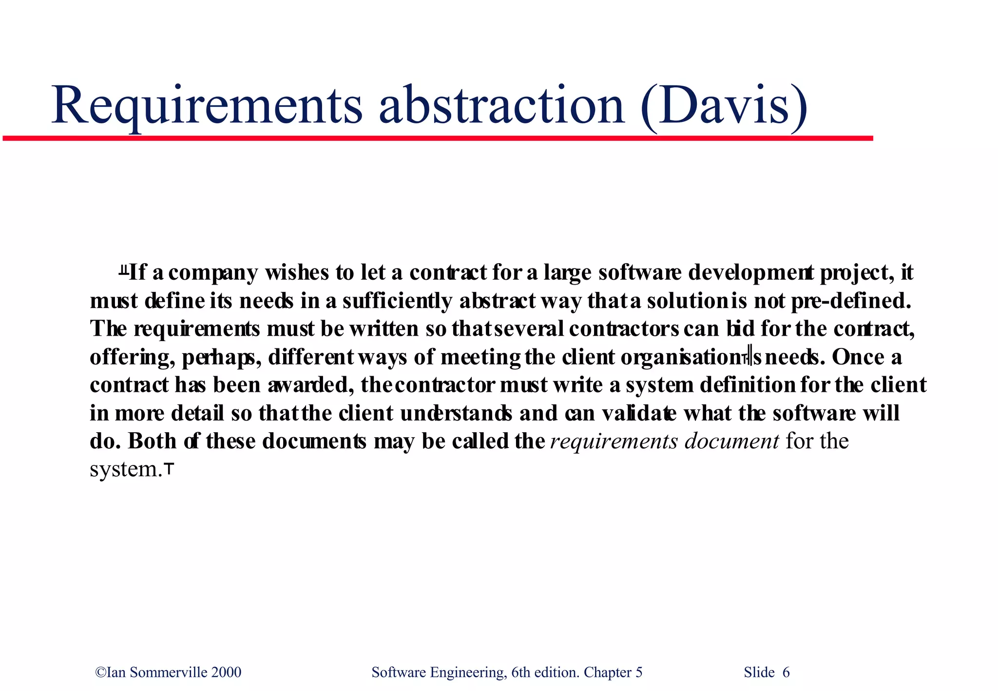 Requirements abstraction (Davis) 