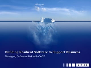 Managing Software Risk with CAST
Building Resilient Software to Support Business
 