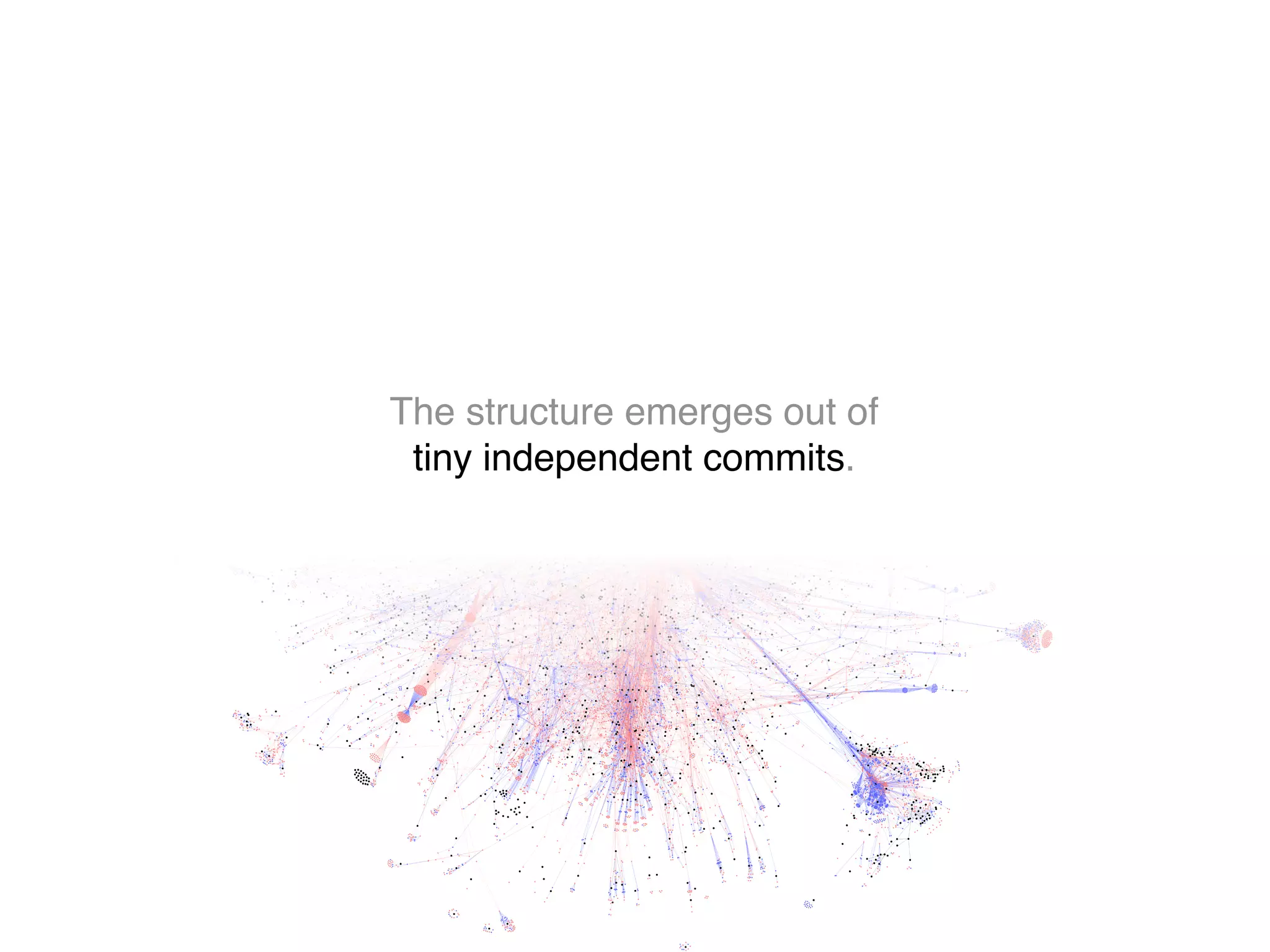 The structure emerges out of
tiny independent commits.
 