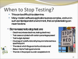Stop Testing Software Testing Life Cycle | PPT