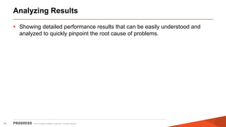 © 2015 Progress Software Corporation. All rights reserved.68
Analyzing Results
 Showing detailed performance results that can be easily understood and
analyzed to quickly pinpoint the root cause of problems.
 