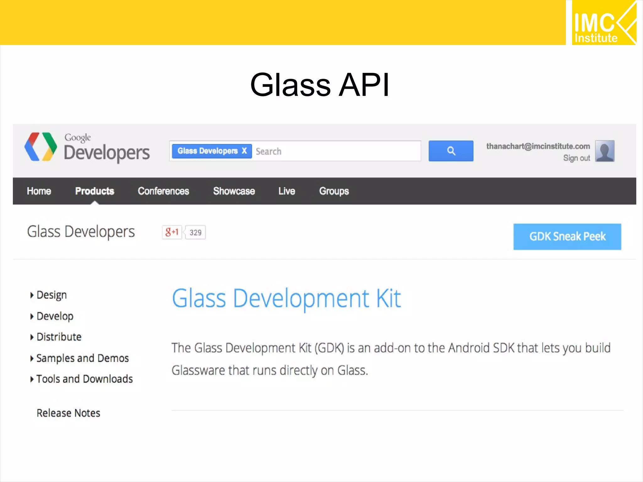 37
Glass API
 