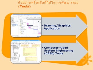 ตัวอย่างเครื่องมือที่ใช้ในการพัฒนาระบบ  (Tools)   
