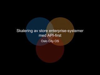 Skalering av store enterprise-systemer
med API-first
Oslo City OS
 