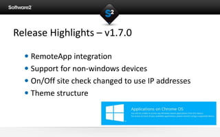 Software2 user day, roadmap, application virtualization | PPT