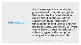 Software Agents & Their Taxonomy | Ecommerce BBA Handout | PDF