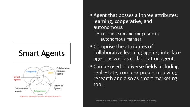 Software Agents Their Taxonomy Ecommerce a Handout