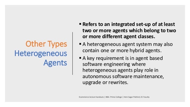 Software Agents Their Taxonomy Ecommerce a Handout
