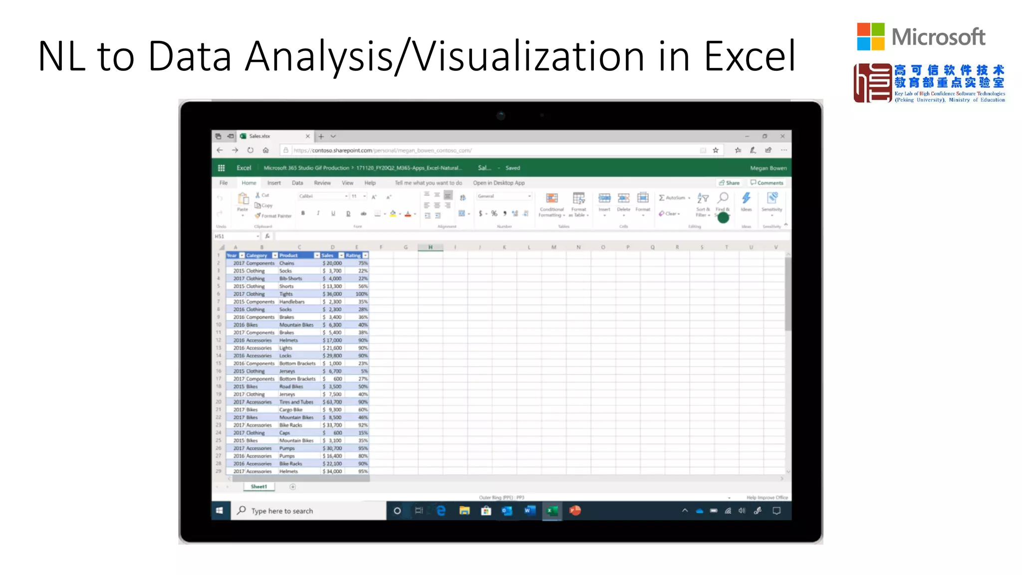 NL to Data Analysis/Visualization in Excel
 