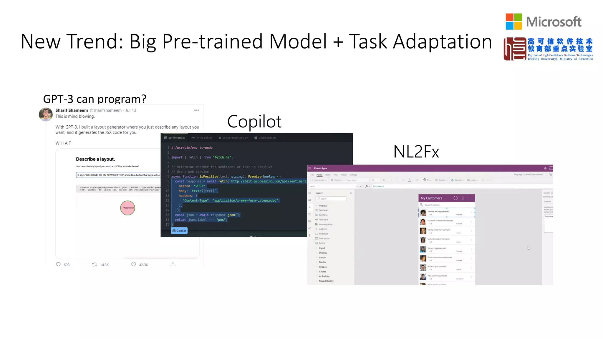 New Trend: Big Pre-trained Model + Task Adaptation
GPT-3 can program?
 